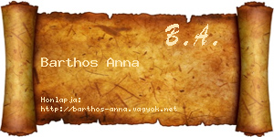 Barthos Anna névjegykártya